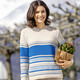 Pullover - Pullover mit Ringeldessin, in Größe 038 bis 052, in Farbe SAND-BLAU – Farbe SAND-BLAU – Ansicht 2