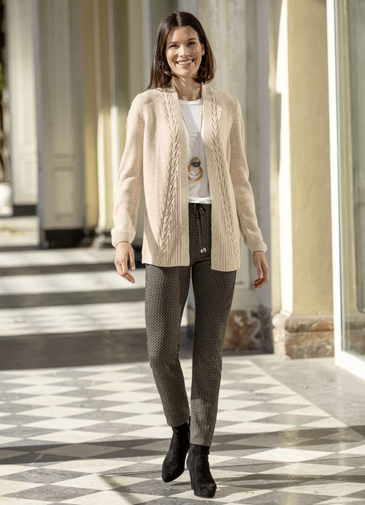 Damenmode - Hose in Fischgrat-Dessinierung Ansicht 4 Damenmode - Hose in Fischgrat-Dessinierung, in Größe 018 bis 052, in Farbe SCHWARZ-ANTHRAZIT-BEIGE Ansicht 4