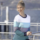 Mode - Pullover mit Streifen rundum, in Größe 036 bis 050, in Farbe MARINE-TÜRKIS-WEISS
