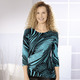 Pullover - Pullover mit Paillettenzier – Farbe TÜRKIS-SCHWARZ – Ansicht 2 Pullover - Pullover mit Paillettenzier, in Größe L(44/46) bis XXL(52/54), in Farbe TÜRKIS-SCHWARZ – Farbe TÜRKIS-SCHWARZ – Ansicht 2