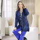 Jacken, Westen & Sets - Long-Strickjacke aus Melangegarn, in Größe 038 bis 054, in Farbe ROYALBLAU-SCHWARZ – Farbe ROYALBLAU-SCHWARZ – Ansicht 3
