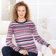 Pullover - Pullover in Garnmix, in Größe L(44/46) bis XXL(52/54), in Farbe KORALLE-MARINE-MULTICOLOR – Farbe KORALLE-MARINE-MULTICOLOR – Ansicht 4