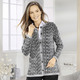 Jacken, Westen & Sets - Strickjacke mit Schurwolle, in Größe 038 bis 054, in Farbe GRAU MELIERT-SCHWARZ-WEISS – Farbe GRAU MELIERT-SCHWARZ-WEISS – Ansicht 2