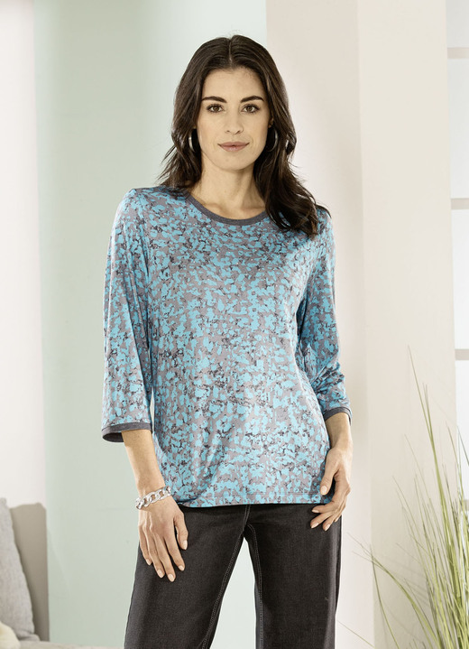 Shirts - Shirt mit silberfarbenen Zierplättchen, in Größe 034 bis 052, in Farbe EISBLAU-HELLGRAU Ansicht 3