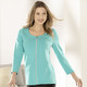 Damenmode - Shirtjacke mit durchgehendem Reißverschluss – Farbe EISBLAU – Ansicht 2 Damenmode - Shirtjacke mit durchgehendem Reißverschluss, in Größe 036 bis 052, in Farbe EISBLAU – Farbe EISBLAU – Ansicht 2