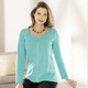 Damenmode - Shirtjacke mit durchgehendem Reißverschluss – Farbe EISBLAU – Ansicht 1 Damenmode - Shirtjacke mit durchgehendem Reißverschluss, in Größe 036 bis 052, in Farbe EISBLAU – Farbe EISBLAU – Ansicht 1