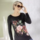 Damenmode - Shirt mit floralem Druckmotiv, in Größe 038 bis 054, in Farbe SCHWARZ – Farbe SCHWARZ – Ansicht 1