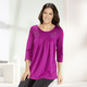Longshirts - Longshirt mit Zierplättchen in 3 Farben, in Größe 038 bis 056, in Farbe ROYALBLAU – Farbe FUCHSIA – Ansicht 1