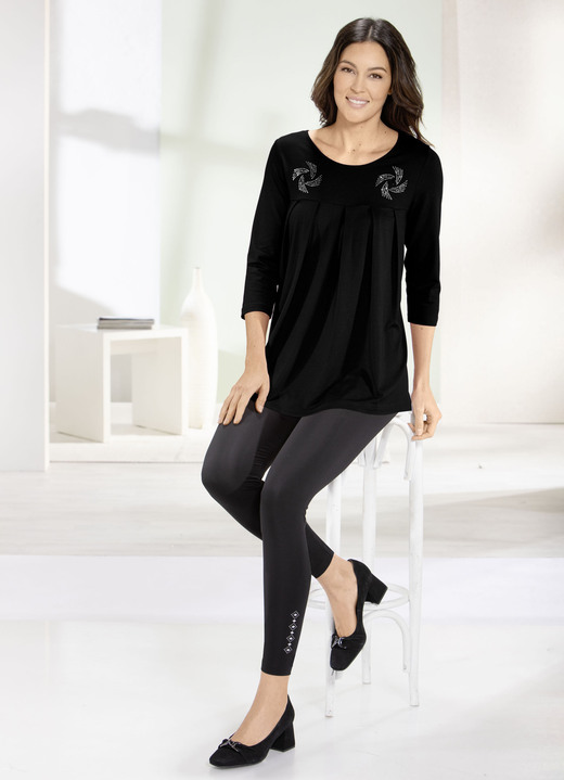 Longshirts - Longshirt mit Zierplättchen in 3 Farben, in Größe 038 bis 056, in Farbe ROYALBLAU Ansicht 8