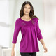 Longshirts - Longshirt mit Zierplättchen in 3 Farben – Farbe FUCHSIA – Ansicht 3 Longshirts - Longshirt mit Zierplättchen in 3 Farben, in Größe 038 bis 056, in Farbe ROYALBLAU – Farbe FUCHSIA – Ansicht 3