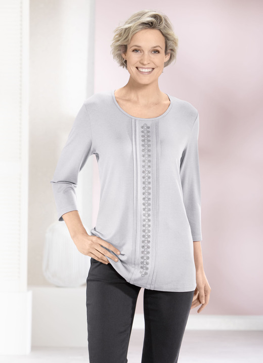 Shirts - Shirt mit Biesen in 2 Farben Shirts - Shirt mit Biesen in 2 Farben, in Größe 038 bis 056, in Farbe SILBERGRAU