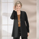 Shirtjacken - Shirtjacke in verschlussloser Form in 4 Farben – Farbe SCHWARZ – Ansicht 1 Shirtjacken - Shirtjacke in verschlussloser Form in 4 Farben, in Größe 038 bis 054, in Farbe CAMEL – Farbe SCHWARZ – Ansicht 1