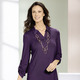 Tuniken - Shirt-Tunika mit krempelbaren Ärmeln, in Größe 036 bis 054, in Farbe AUBERGINE – Farbe AUBERGINE – Ansicht 3