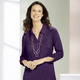 Tuniken - Shirt-Tunika mit krempelbaren Ärmeln, in Größe 036 bis 054, in Farbe AUBERGINE – Farbe AUBERGINE – Ansicht 1
