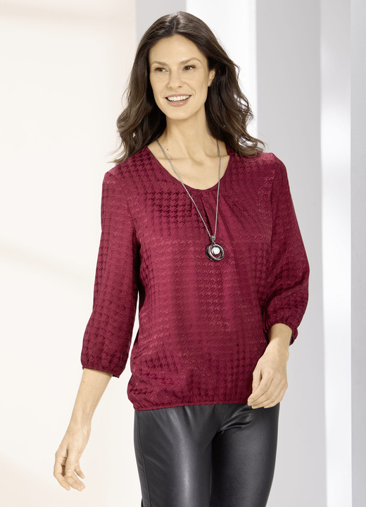 - Tunika aus Glanz-Jaquard, in Größe 036 bis 052, in Farbe BORDEAUX Ansicht 2