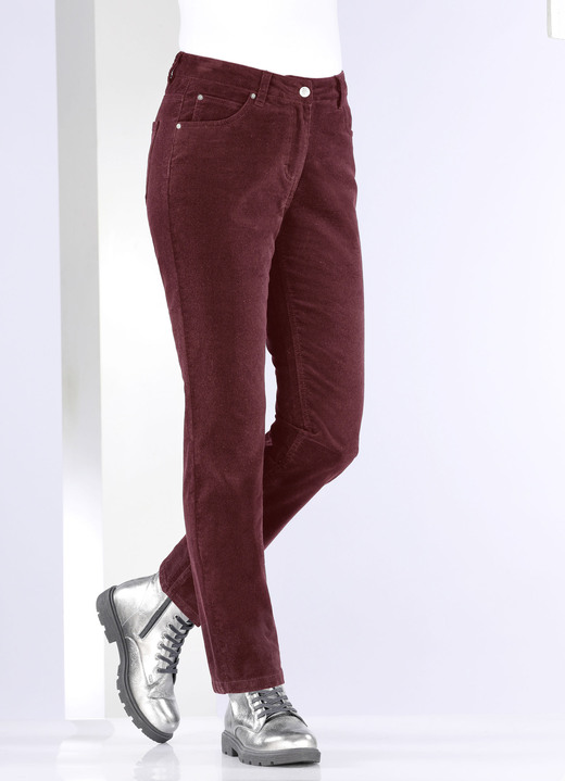 Hosen - Samtweiche Hose in 5-Pocket-Form Ansicht 10 Hosen - Samtweiche Hose in 5-Pocket-Form, in Größe 017 bis 050, in Farbe SCHWARZ Ansicht 10