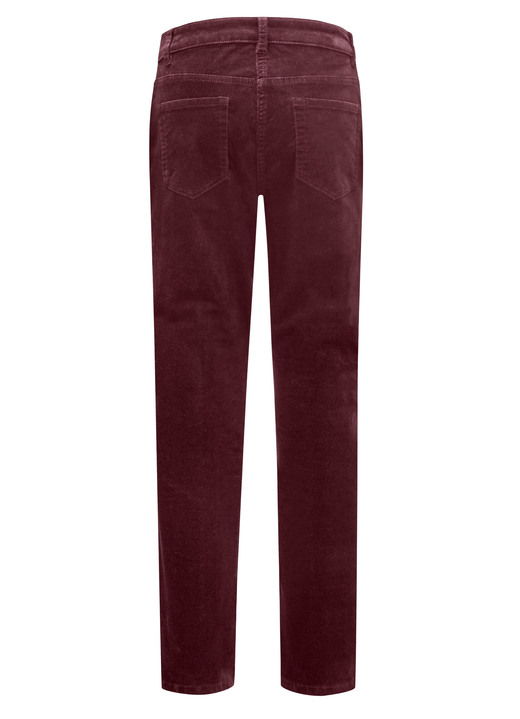 Hosen - Samtweiche Hose in 5-Pocket-Form Ansicht 2 Hosen - Samtweiche Hose in 5-Pocket-Form, in Größe 017 bis 050, in Farbe BORDEAUX Ansicht 2