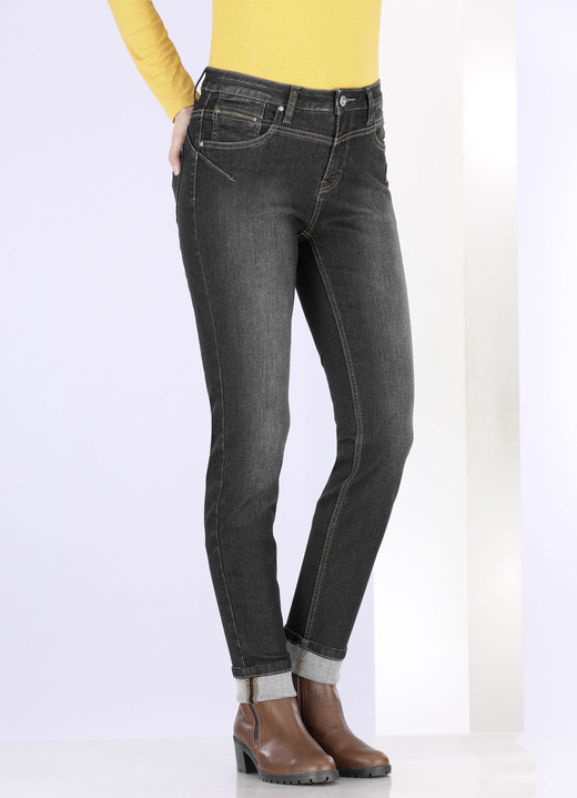 Hosen - Jeans mit Push-up-Effekt, in Größe 017 bis 050, in Farbe DUNKELBLAU Ansicht 7