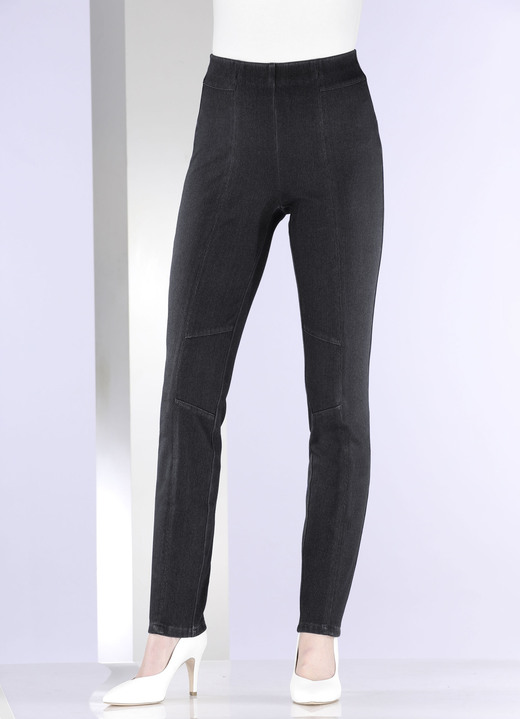 Jeans - Jersey-Hose in Denim-Optik Ansicht 3 Jeans - Jersey-Hose in Denim-Optik, in Größe 018 bis 052, in Farbe SCHWARZ Ansicht 3