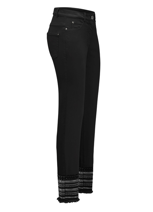 Damenmode - Hose mit aufwendiger Stickerei im Ethno-Stil, in Größe 017 bis 050, in Farbe GRAU Ansicht 9