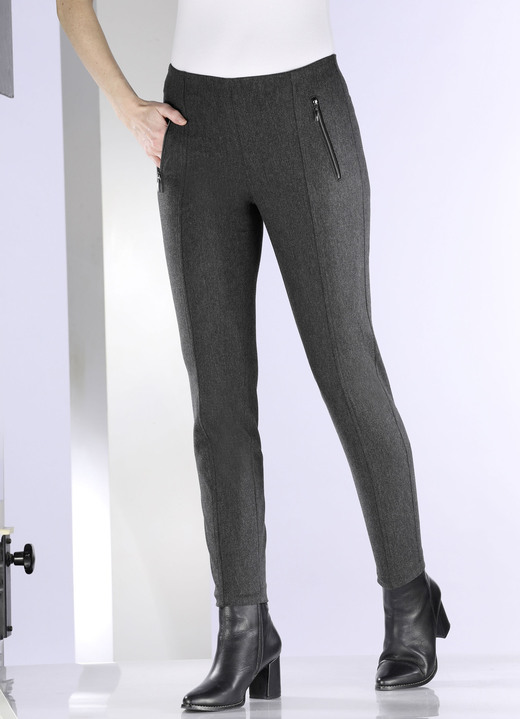 Damenmode - Hose mit Reißverschluss-Taschen, in Größe 018 bis 052, in Farbe COGNAC MELIERT Ansicht 7