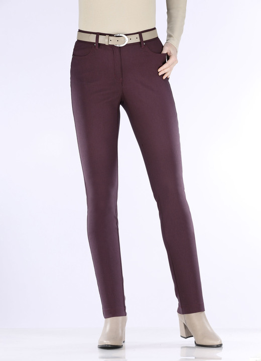 Damenmode - Hose in 4-Pocket Form Ansicht 3 Damenmode - Hose in 4-Pocket Form, in Größe 017 bis 050, in Farbe BROMBEER Ansicht 3