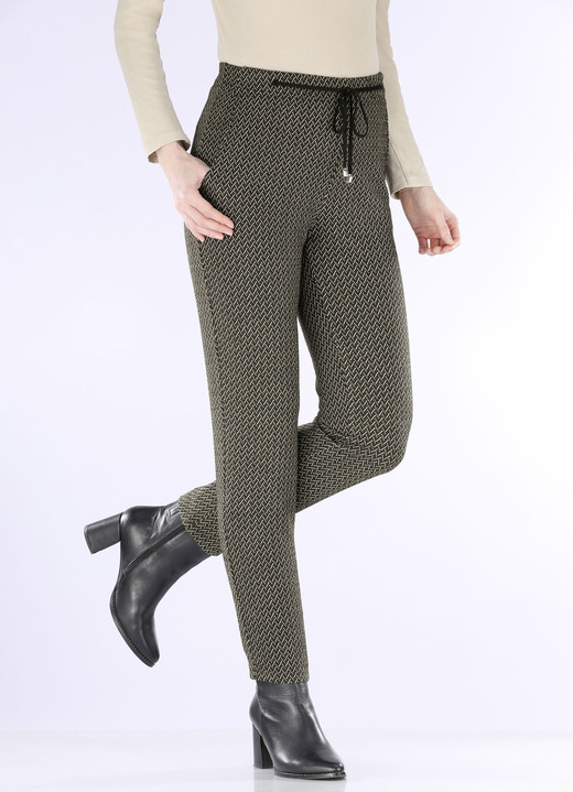 Damenmode - Hose in Fischgrat-Dessinierung Ansicht 3 Damenmode - Hose in Fischgrat-Dessinierung, in Größe 018 bis 052, in Farbe SCHWARZ-ANTHRAZIT-BEIGE Ansicht 3