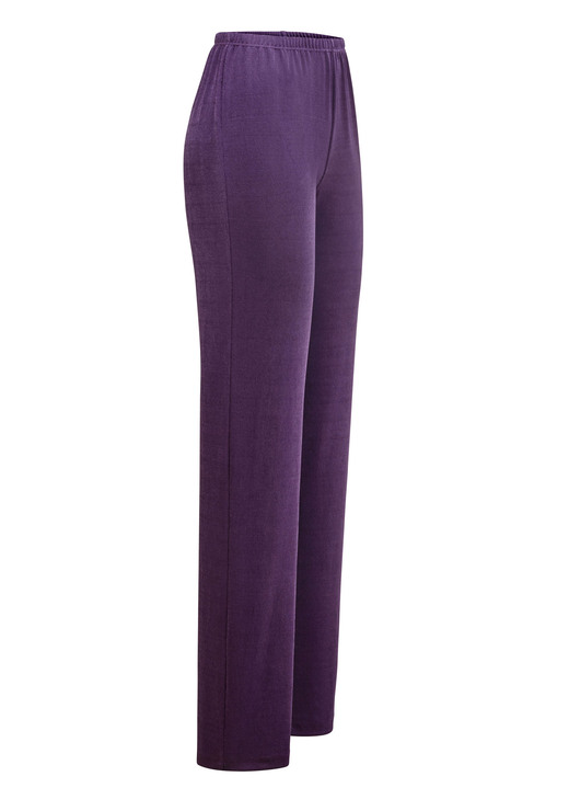 Hosen - Hose mit edlem Glanz, in Größe 020 bis 060, in Farbe VIOLETT Ansicht 1
