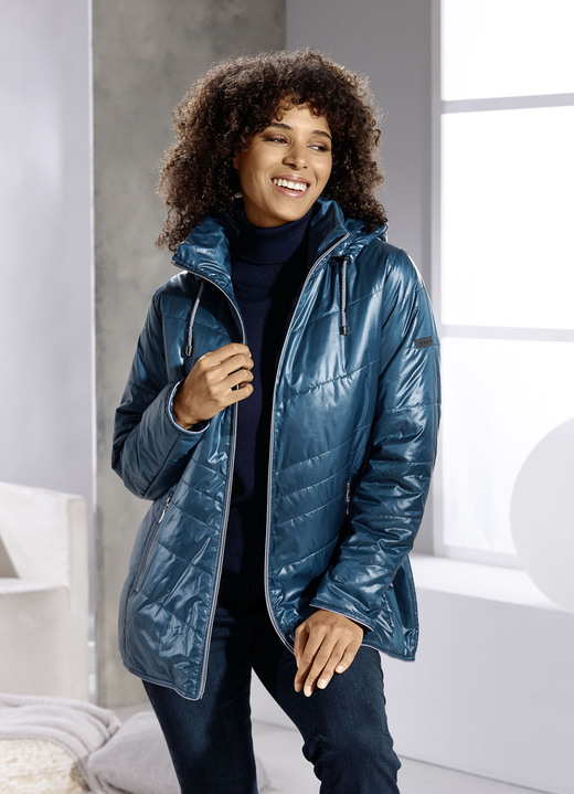 Jacken, Mäntel, Blazer - Jacke mit Reißverschlusstaschen Ansicht 2 Jacken, Mäntel, Blazer - Jacke mit Reißverschlusstaschen, in Größe 038 bis 054, in Farbe PETROL Ansicht 2
