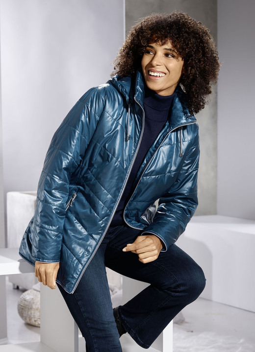 Jacken, Mäntel, Blazer - Jacke mit Reißverschlusstaschen Ansicht 3 Jacken, Mäntel, Blazer - Jacke mit Reißverschlusstaschen, in Größe 038 bis 054, in Farbe PETROL Ansicht 3