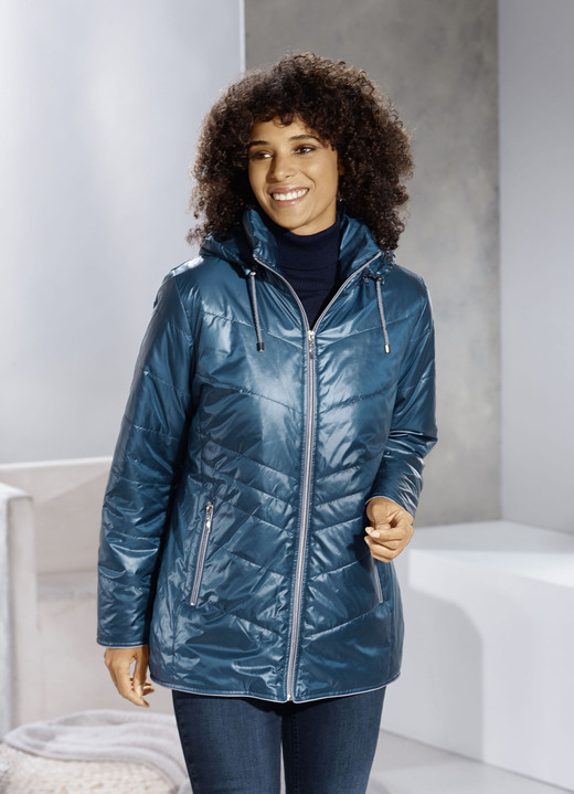 Jacken, Mäntel, Blazer - Jacke mit Reißverschlusstaschen Jacken, Mäntel, Blazer - Jacke mit Reißverschlusstaschen, in Größe 038 bis 054, in Farbe PETROL