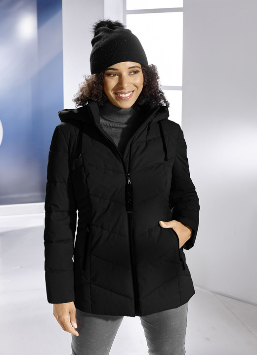Jacken, Mäntel, Blazer - Jacke mit Reißverschlussleiste Jacken, Mäntel, Blazer - Jacke mit Reißverschlussleiste, in Größe 034 bis 052, in Farbe SCHWARZ