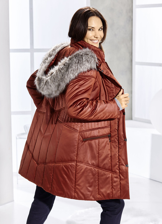 Jacken, Mäntel, Blazer - Kurzmantel mit abnehmbarem Kunstpelz-Besatz Ansicht 2 Jacken, Mäntel, Blazer - Kurzmantel mit abnehmbarem Kunstpelz-Besatz, in Größe 036 bis 052, in Farbe TERRA Ansicht 2