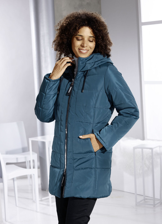 Jacken, Mäntel, Blazer - Longjacke mit 2-Wege-Reißverschluss Jacken, Mäntel, Blazer - Longjacke mit 2-Wege-Reißverschluss, in Größe 038 bis 054, in Farbe LAGUNE