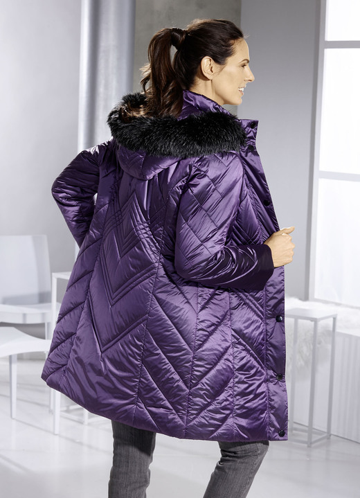 - Longjacke mit abnehmbarer Kapuze, in Größe 036 bis 054, in Farbe VIOLETT Ansicht 2