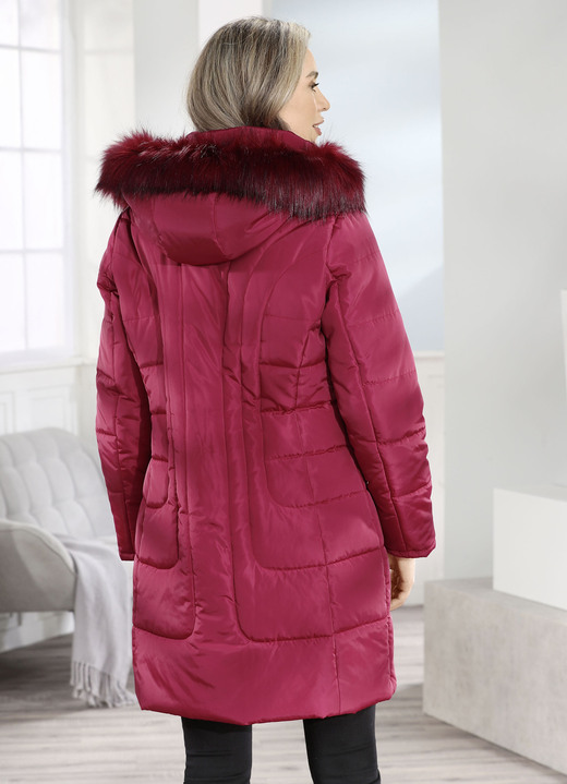 Jacken, Mäntel, Blazer - Kurzmantel mit 2-Wege-Reißverschluss, in Größe 036 bis 052, in Farbe KARMINROT Ansicht 3