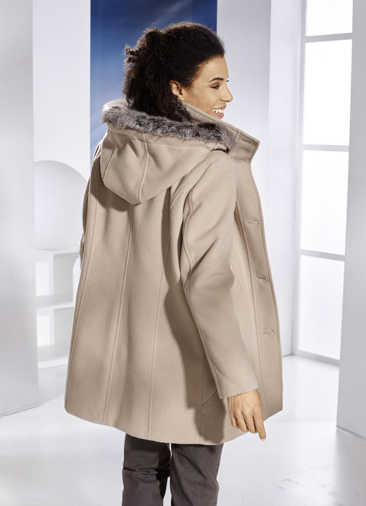 Jacken, Mäntel, Blazer - Jacke mit abnehmbarem Kubstpelz-Besatz, in Größe 019 bis 054, in Farbe KORK Ansicht 3