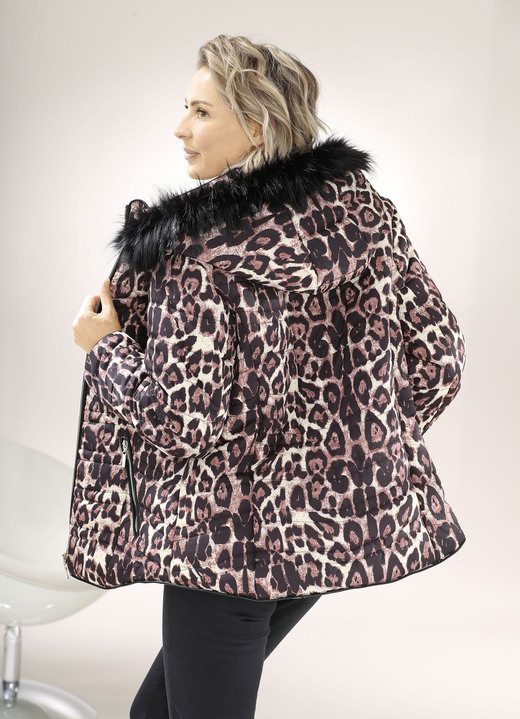 Jacken, Mäntel, Blazer - Jacke mit Stretchgürtel Ansicht 3 Jacken, Mäntel, Blazer - Jacke mit Stretchgürtel, in Größe 034 bis 050, in Farbe SCHWARZ-COGNAC Ansicht 3