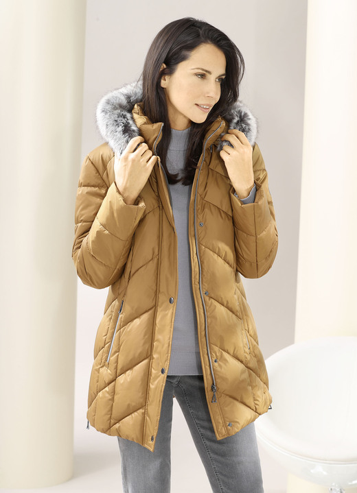 Jacken, Mäntel, Blazer - Jacke mit abnehmbarem Kunstpelz-Besatz Ansicht 3 Jacken, Mäntel, Blazer - Jacke mit abnehmbarem Kunstpelz-Besatz, in Größe 036 bis 054, in Farbe KARAMELL Ansicht 3