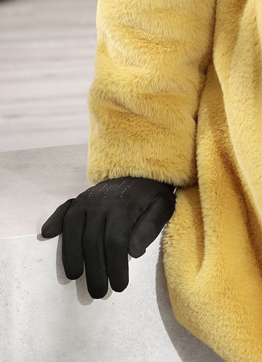 Sonstiges - Handschuh mit edel funkelnden Glitzer-Applikationen, in Farbe SCHWARZ Ansicht 3