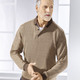 Hemden, Pullover & Shirts - Poloshirt mit Strickkragen – Farbe DUNKELBEIGE MELIERT Hemden, Pullover & Shirts - Poloshirt mit Strickkragen, in Größe 046 bis 064, in Farbe MARINE MELIERT