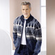 Hemden, Pullover & Shirts - Jacke mit Jacquarddessin, in Größe 3XL(64/66) bis XXL(60/62), in Farbe MARINE-ECRU-BLAU – Farbe MARINE-ECRU-BLAU – Ansicht 1