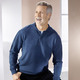 Hemden, Pullover & Shirts - Polopullover mit kurzer Knopfleiste in 3 Farben, in Größe 3XL(64/66) bis XXL(60/62), in Farbe BLAU