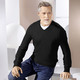 Hemden, Pullover & Shirts - Klassischer V-Pullover in 4 Farben, in Größe L(52/54) bis XXL(60/62), in Farbe SCHWARZ