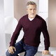 Hemden, Pullover & Shirts - Klassischer V-Pullover in 4 Farben, in Größe L(52/54) bis XXL(60/62), in Farbe SCHWARZ