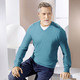 Hemden, Pullover & Shirts - Klassischer V-Pullover in 4 Farben, in Größe L(52/54) bis XXL(60/62), in Farbe SCHWARZ