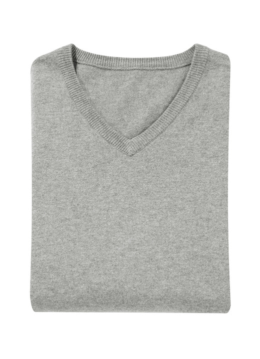 Hemden, Pullover & Shirts - Klassischer V-Pullover in 4 Farben, in Größe L(52/54) bis XXL(60/62), in Farbe SCHWARZ Ansicht 4