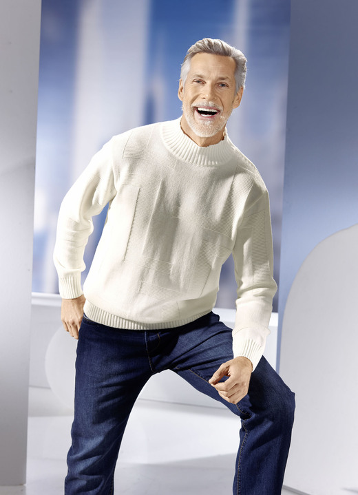 Hemden, Pullover & Shirts - Pullover mit Strukturdessin in 3 Farben Ansicht 4 Hemden, Pullover & Shirts - Pullover mit Strukturdessin in 3 Farben, in Größe 046 bis 062, in Farbe MARINE Ansicht 4