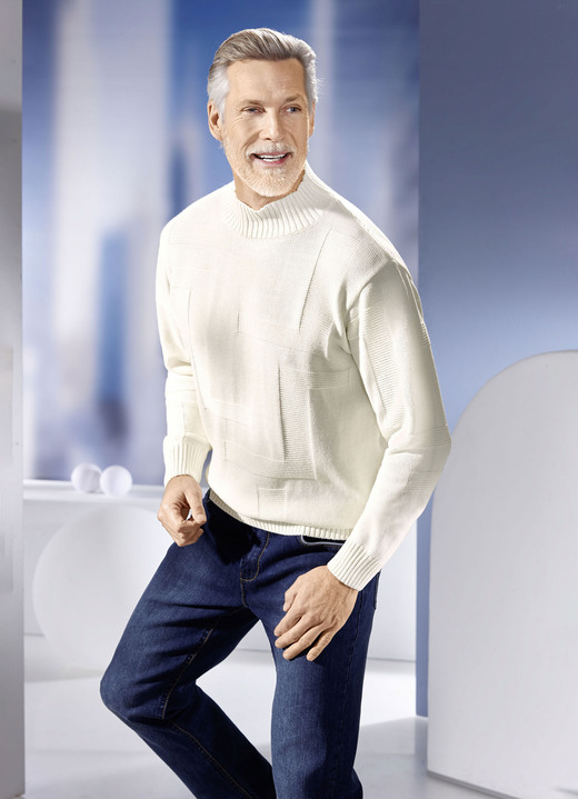 Hemden, Pullover & Shirts - Pullover mit Strukturdessin in 3 Farben Ansicht 2 Hemden, Pullover & Shirts - Pullover mit Strukturdessin in 3 Farben, in Größe 046 bis 062, in Farbe MARINE Ansicht 2