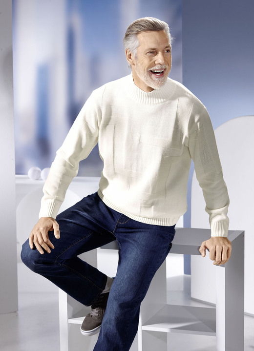 Hemden, Pullover & Shirts - Pullover mit Strukturdessin in 3 Farben Ansicht 3 Hemden, Pullover & Shirts - Pullover mit Strukturdessin in 3 Farben, in Größe 046 bis 062, in Farbe MARINE Ansicht 3